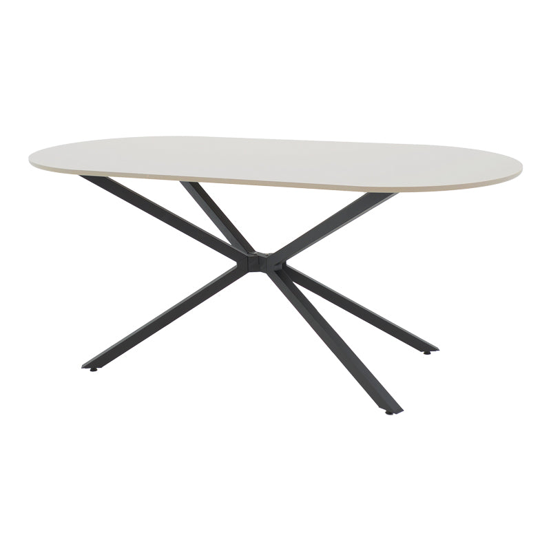 Table Lerdion pakoworld mocha mdf-black metal 180x90x75cm