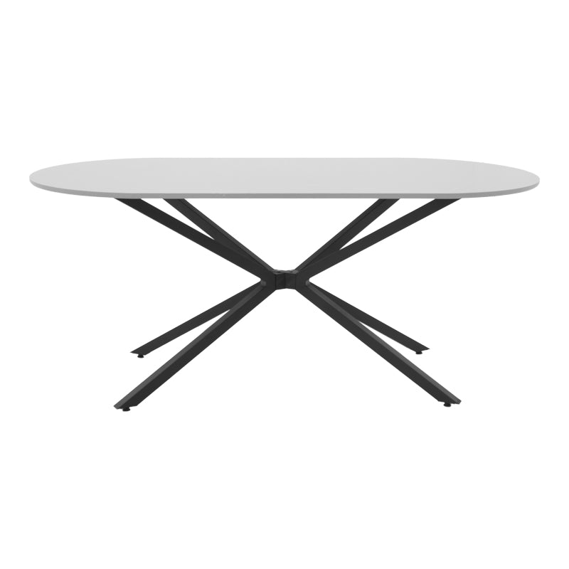 Table Lerdion pakoworld grey mdf-black metal 180x90x75cm