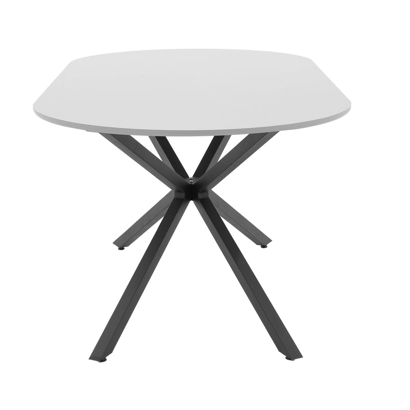 Table Lerdion pakoworld grey mdf-black metal 180x90x75cm