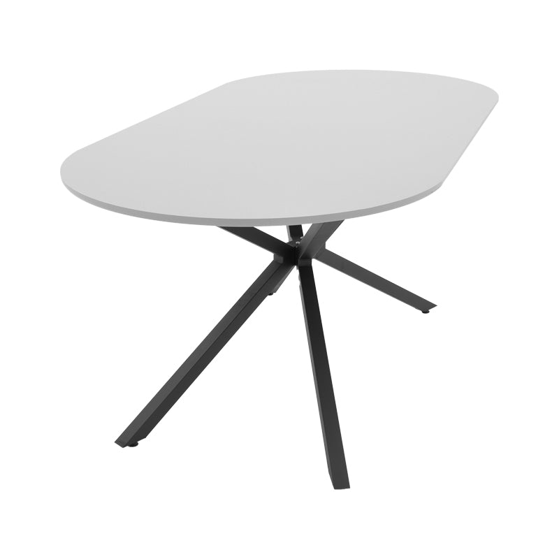 Table Lerdion pakoworld grey mdf-black metal 180x90x75cm