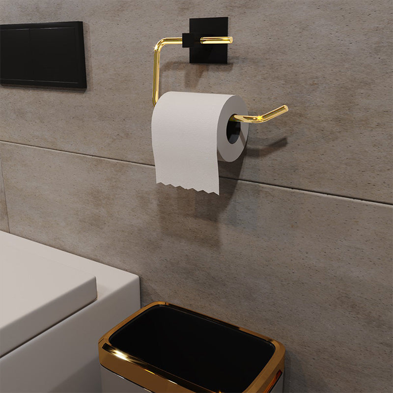 Mounted toilet paper holder Falcon pakoworld black-golden gloss 16x5x8cm
