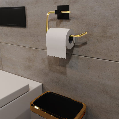 Mounted toilet paper holder Falcon pakoworld black-golden gloss 16x5x8cm