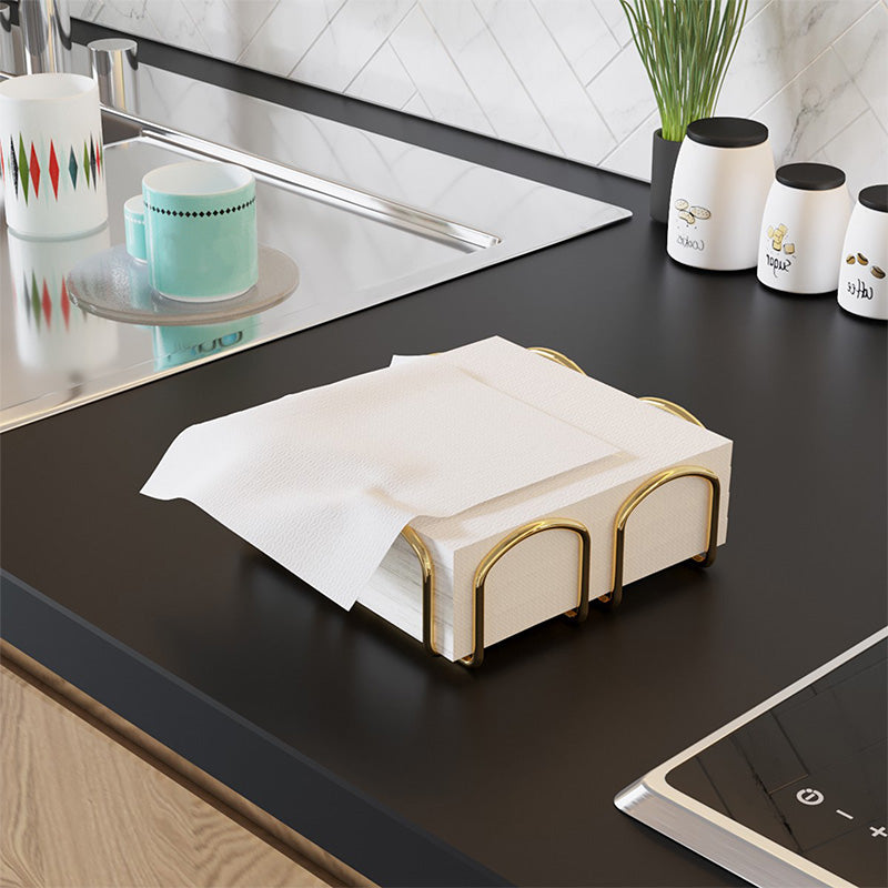 Napkin holder Peony pakoworld golden gloss 20x20x7cm