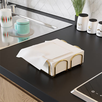 Napkin holder Peony pakoworld golden gloss 20x20x7cm