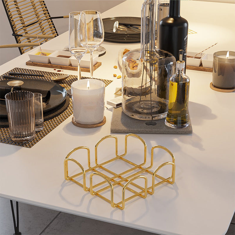 Napkin holder Peony pakoworld golden gloss 20x20x7cm