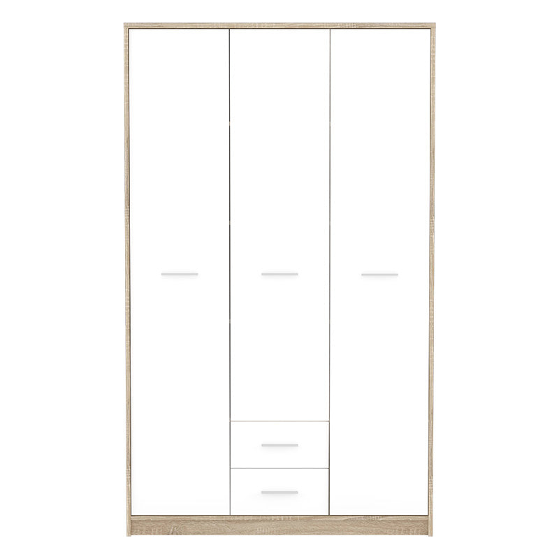 Wardrobe Serenity pakoworld 3-leaf sonoma-white 118.5x54x196.5cm