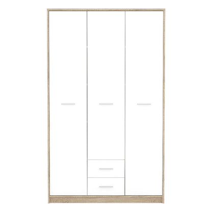 Wardrobe Serenity pakoworld 3-leaf sonoma-white 118.5x54x196.5cm