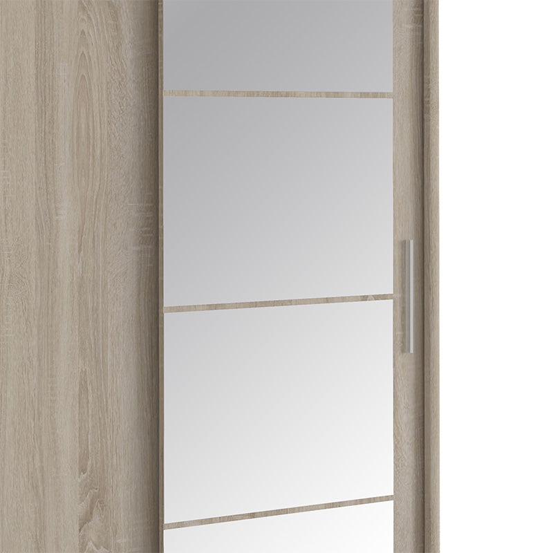 Wardrobe with 2 sliding doors Elodie pakoworld with mirror sonoma 160x61x216cm