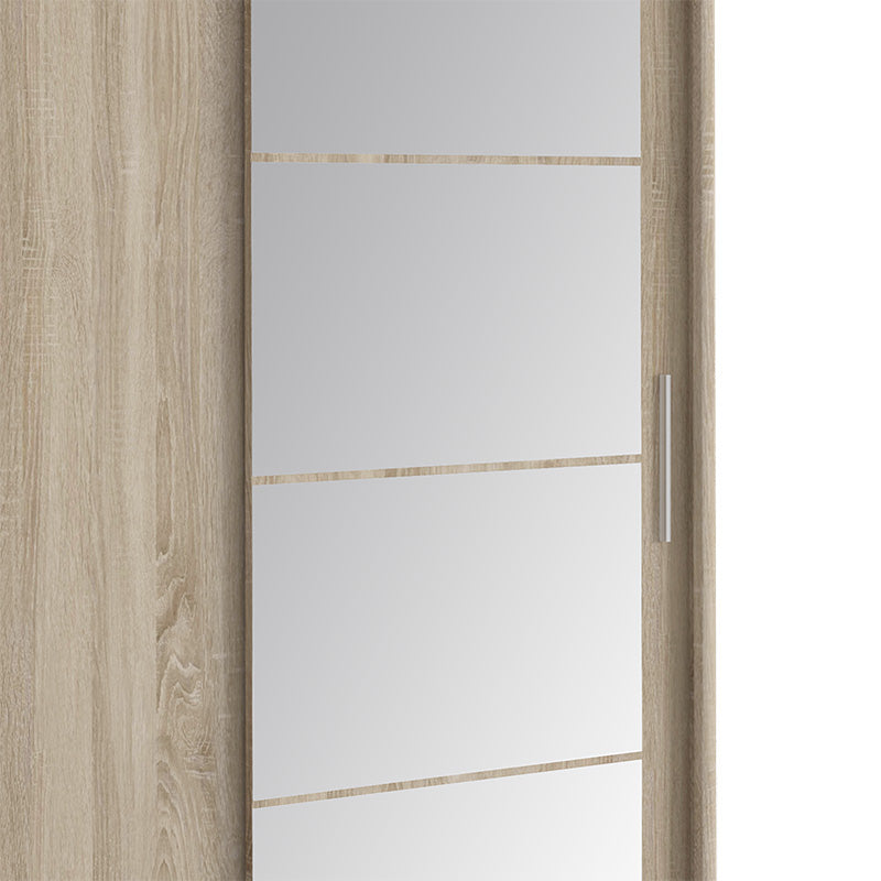 Wardrobe with 2 sliding doors Elodie pakoworld with mirror sonoma 180x61x216cm