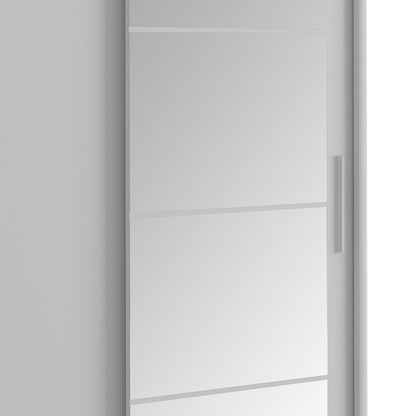 Wardrobe with 2 sliding doors Elodie pakoworld with mirror white 160x61x216cm