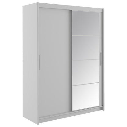 Wardrobe with 2 sliding doors Elodie pakoworld with mirror white 160x61x216cm