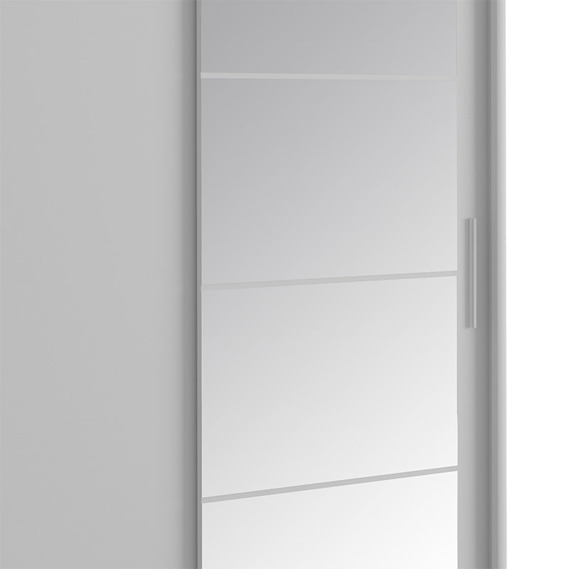 Wardrobe with 2 sliding doors Elodie pakoworld with mirror white 180x61x216cm