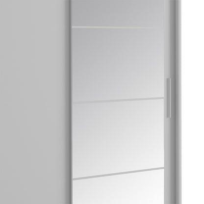 Wardrobe with 2 sliding doors Elodie pakoworld with mirror white 180x61x216cm