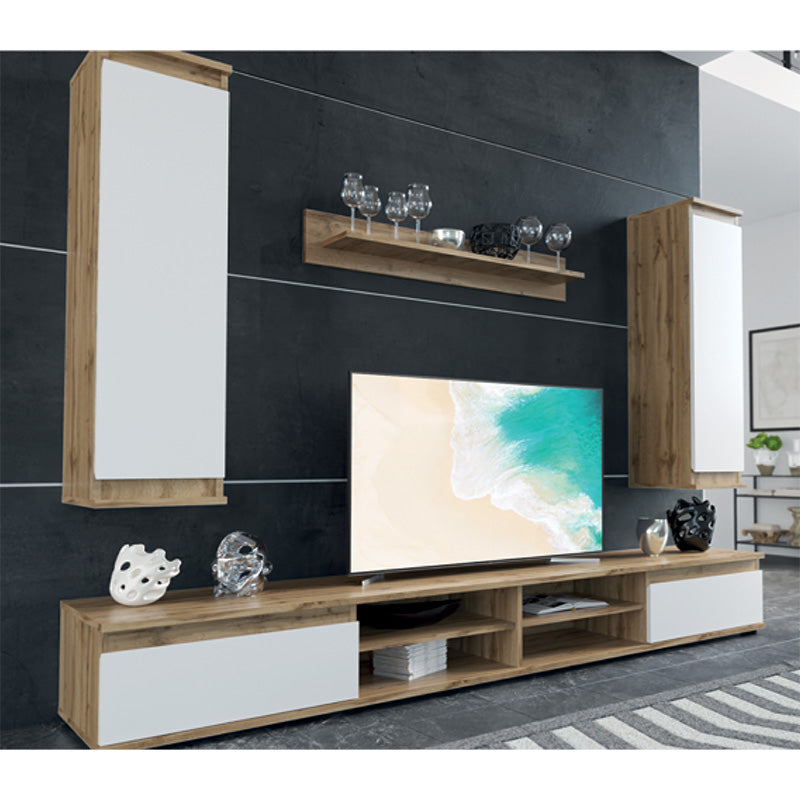 TV unit Sandro pakoworld walnut-white 175x37x160cm