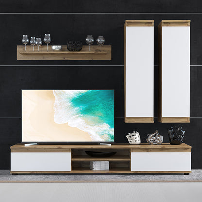 TV unit Sandro pakoworld walnut-white 175x37x160cm