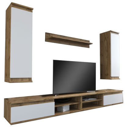 TV unit Sandro pakoworld walnut-white 220x37x160cm