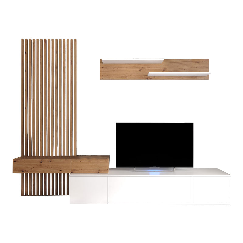 TV unit Litende pakoworld sonoma-white 249.5x42x199.5cm