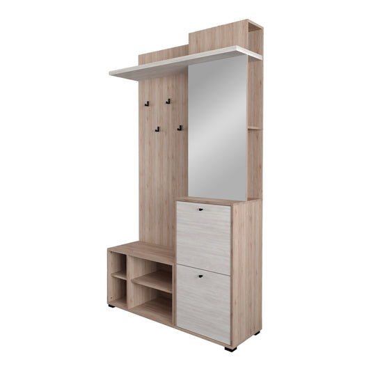 Entrance furniture Louisen pakoworld oak-white melamine 125x40x217.5cm