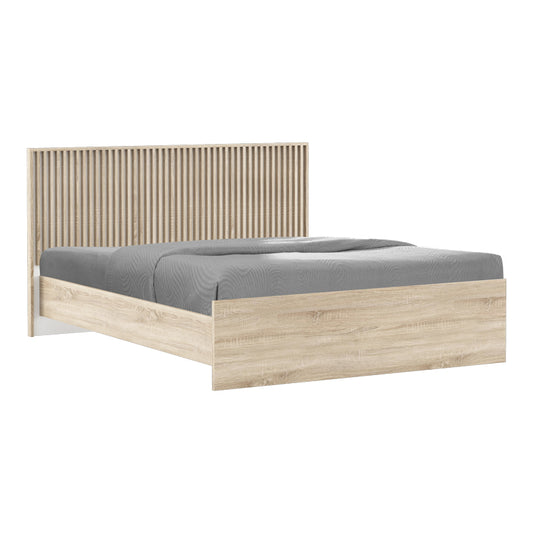 Double bed Bruse pakoworld oak-white melamine 160x200cm