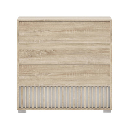 Bruse pakoworld melamine chest of drawers in sonoma-oak shade 96.7x40.5x92.9cm