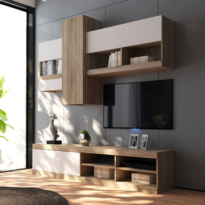 Torania living room set sonoma-white 185x37x145cm