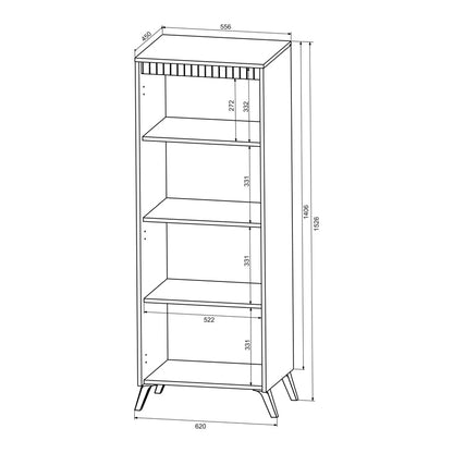Showcase Belka cream with oak 55.6x45x152.6cm