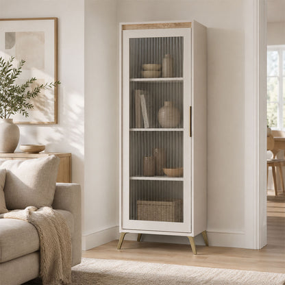 Showcase Belka cream with oak 55.6x45x152.6cm