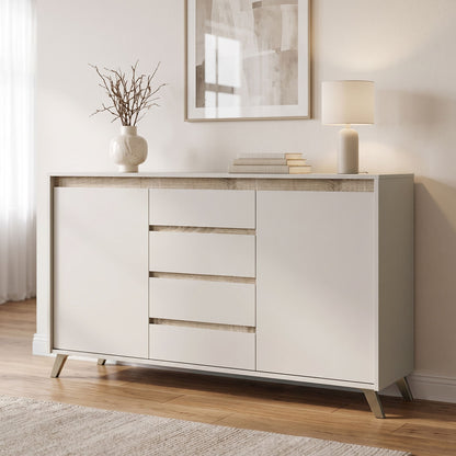Buffet Belka cream with oak 155x45x93.7cm
