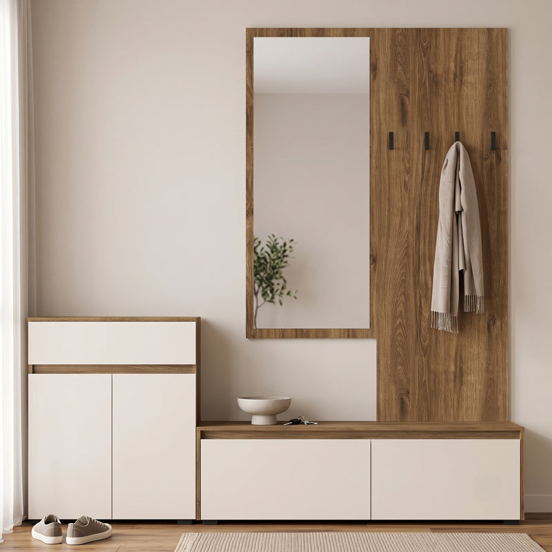 Entrance unit Ansia walnut oak 210x44.7x175cm