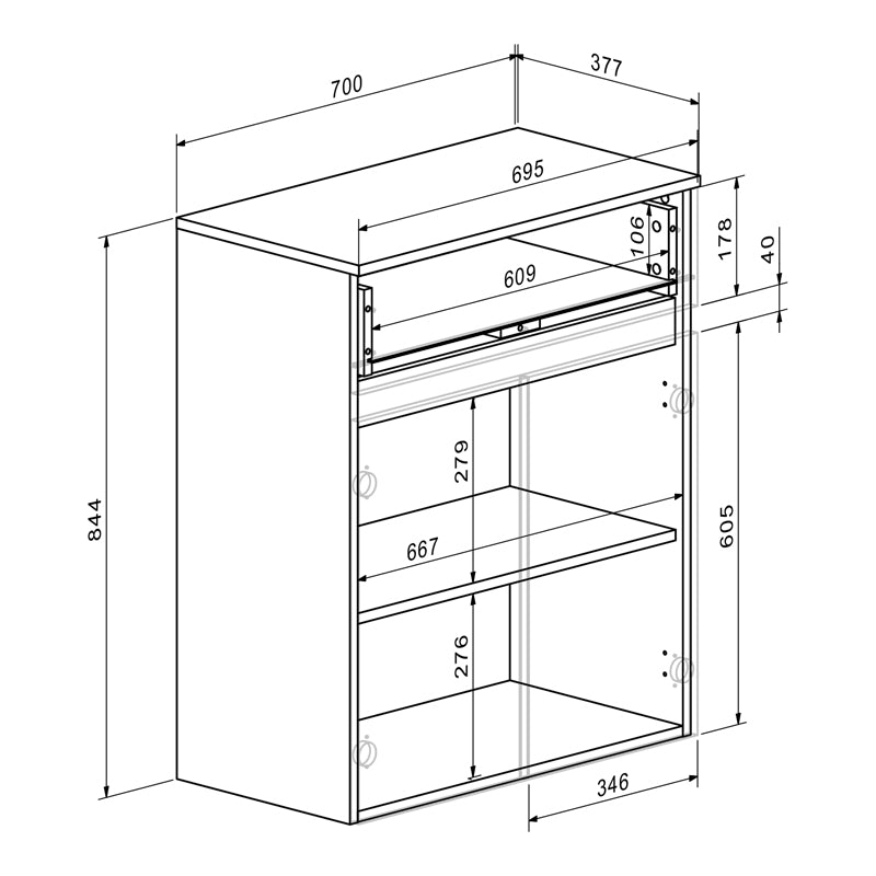 Entrance unit Ansia walnut oak 210x44.7x175cm