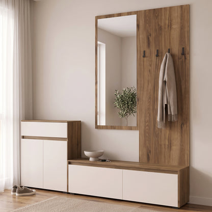 Entrance unit Ansia walnut oak 210x44.7x175cm