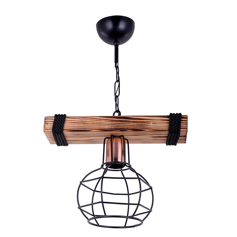 Ceiling light PWL-1033 E27 walnut-black 28.5x15x50cm