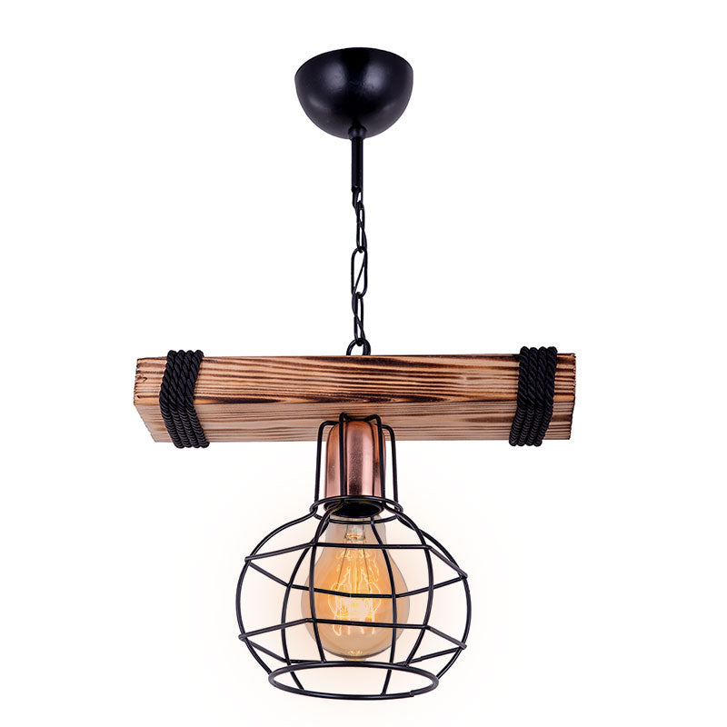 Ceiling light PWL-1033 E27 walnut-black 28.5x15x50cm