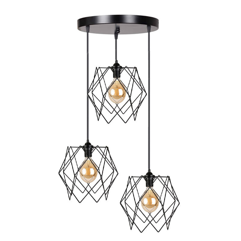 3-light ceiling light Zocie pakoworld E27 black D30x85cm