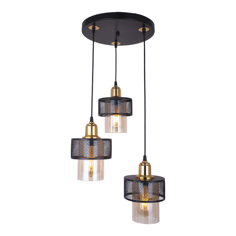 3-light ceiling light PWL-1045 E27 black-gold D30x85cm