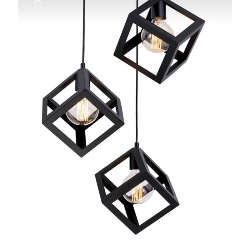 3-light ceiling light Deepora pakoworld E27 black D30x85cm