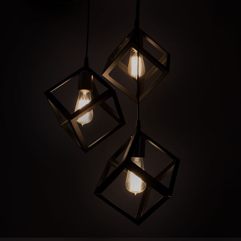 3-light ceiling light Deepora pakoworld E27 black D30x85cm