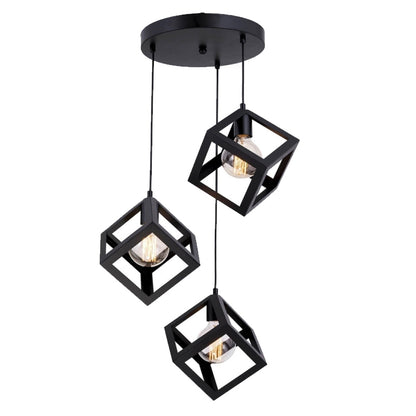 3-light ceiling light Deepora pakoworld E27 black D30x85cm