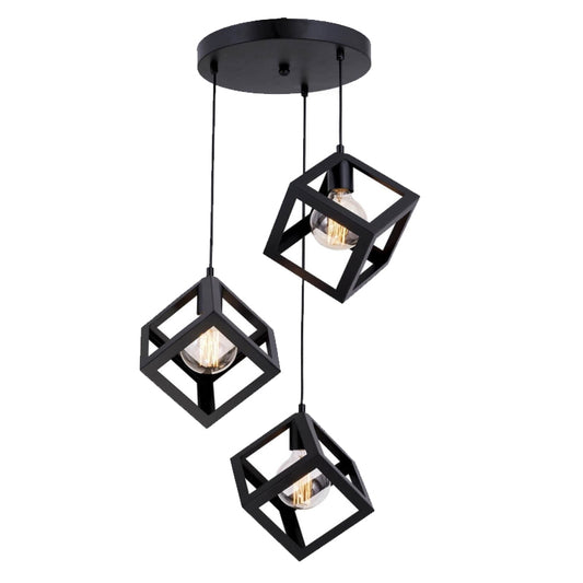 3-light ceiling light Deepora pakoworld E27 black D30x85cm