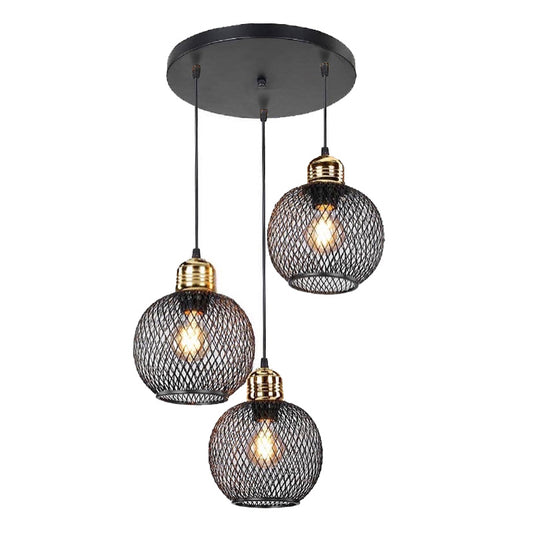 3-light ceiling light PWL-1035 pakoworld E27 black-golden D30x85cm