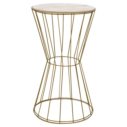 Side table Yava pakoworld grey antique-golden D35x58cm