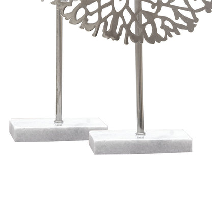 Decorative accent with rectangles base PWD-0108 pakoworld silver 24x40cm