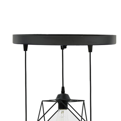 3-light ceiling light Karin E27 black 30x30x90cm