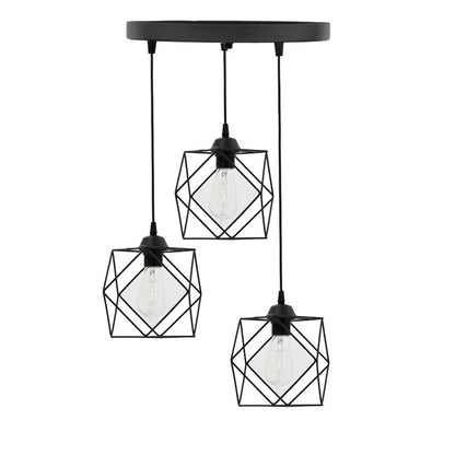 3-light ceiling light Karin E27 black 30x30x90cm