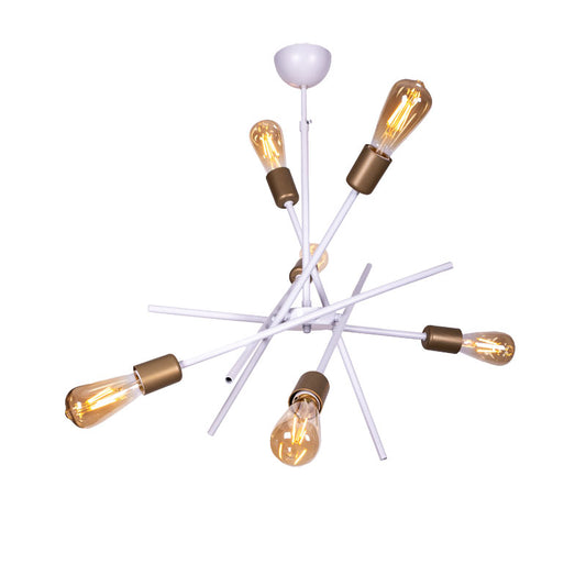 6-light ceiling light Hugo pakoworld E27 white-gold 55x55x35cm