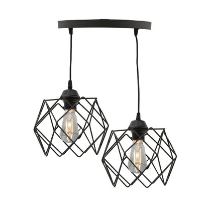 2-light ceiling light Zocie E27 black Φ30x70cm