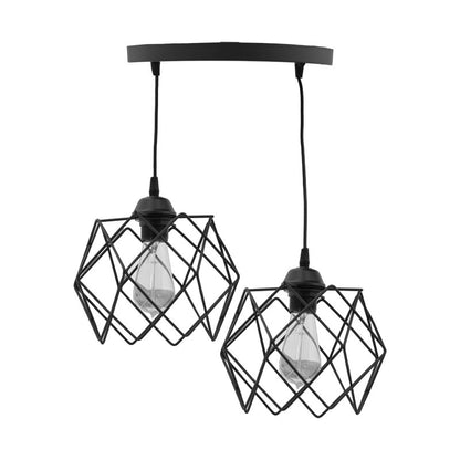 2-light ceiling light Zocie E27 black Φ30x70cm