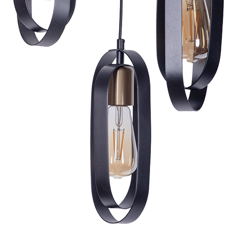 Tahmno three-light ceiling lamp black 30x3x31cm