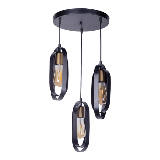 Tahmno pakoworld three-light ceiling lamp black 30x3x31cm