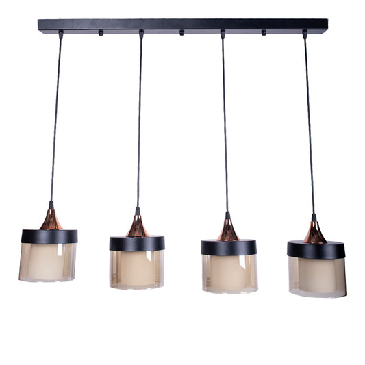 Four-light ceiling lamp Tigly pakoworld black metal 80x20x60cm